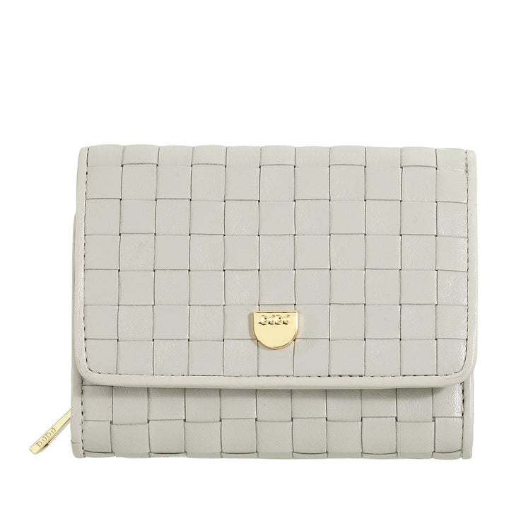DUDU Portefeuille Femme en Cuir Tressé - Portefeuille Compact avec Porte-Monnaie Zippé, Porte-Billets élégant, Porte-Cartes