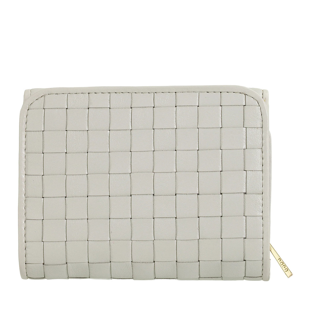DUDU Portefeuille Femme en Cuir Tressé - Portefeuille Compact avec Porte-Monnaie Zippé, Porte-Billets élégant, Porte-Cartes