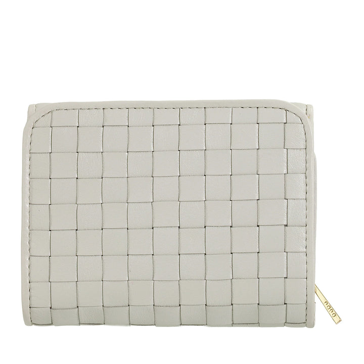 DUDU Portefeuille Femme en Cuir Tressé - Portefeuille Compact avec Porte-Monnaie Zippé, Porte-Billets élégant, Porte-Cartes