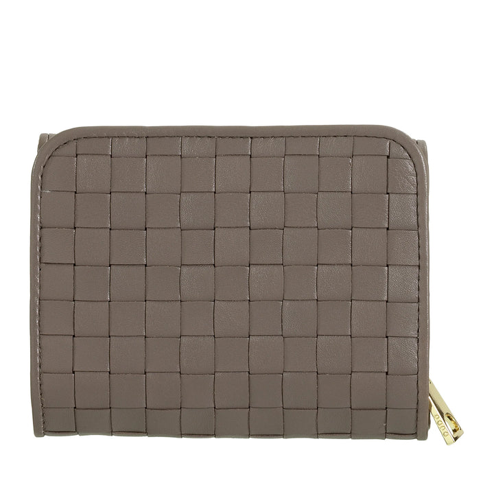 DUDU Portefeuille Femme en Cuir Tressé - Portefeuille Compact avec Porte-Monnaie Zippé, Porte-Billets élégant, Porte-Cartes