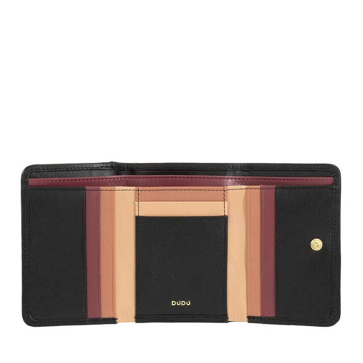 DUDU Portefeuille Femme en Cuir Tressé - Portefeuille Compact avec Porte-Monnaie Zippé, Porte-Billets élégant, Porte-Cartes