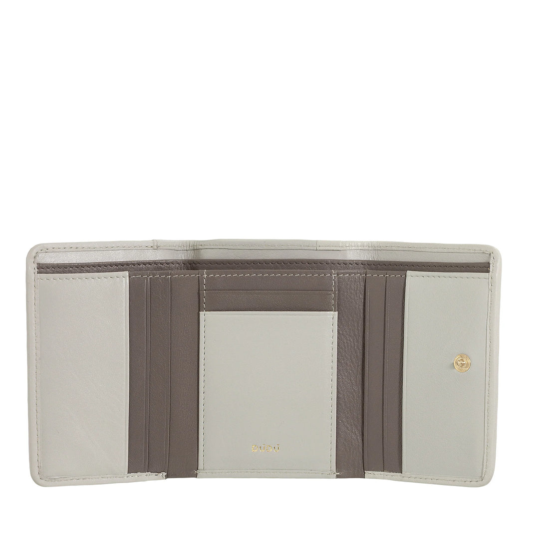 DUDU Portefeuille Femme en Cuir Tressé - Portefeuille Compact avec Porte-Monnaie Zippé, Porte-Billets élégant, Porte-Cartes