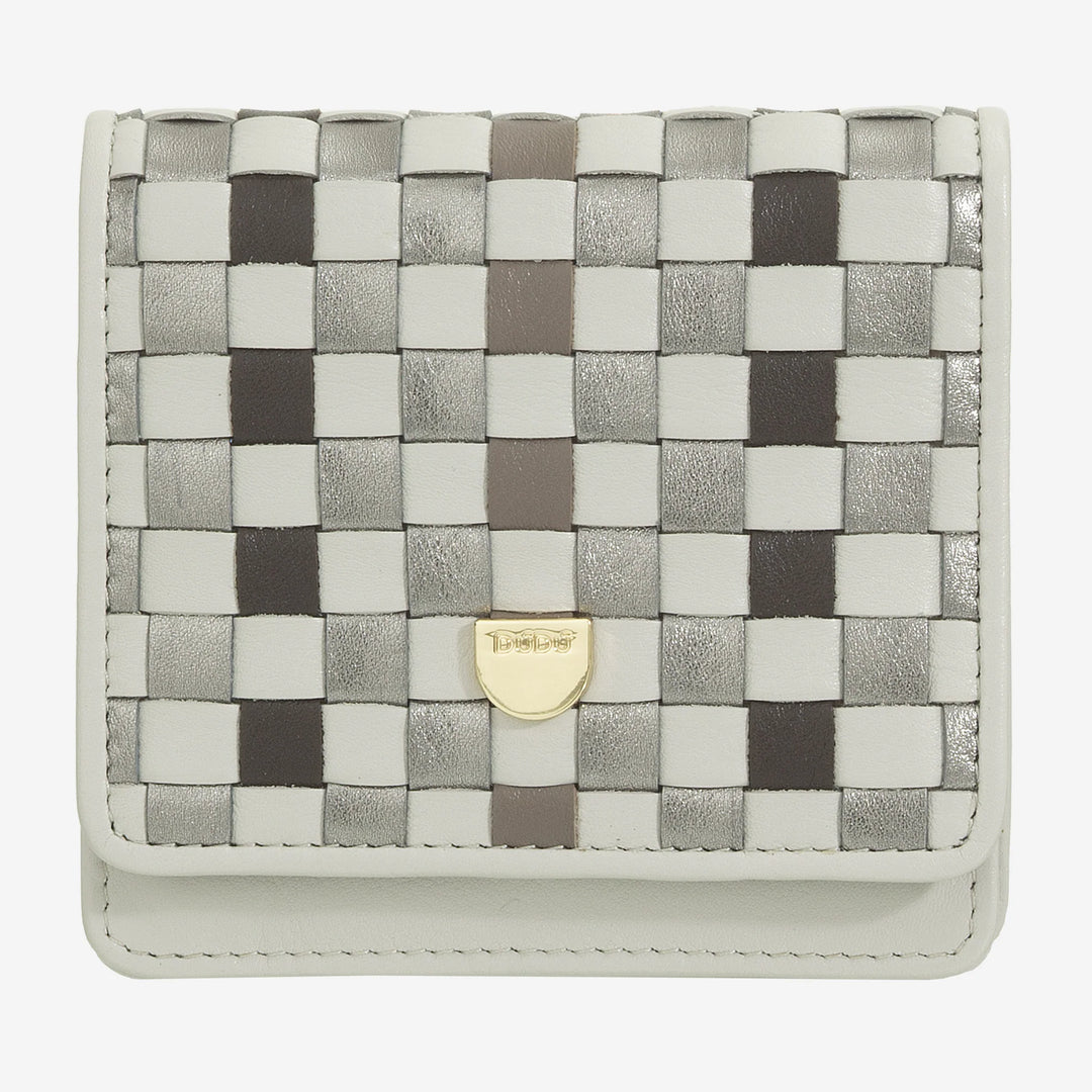DUDU Portafoglio Piccolo Donna Pelle Intrecciata – Elegante e Compatto con Scomparti per Carte, Tessere, Banconote e Monete – Design Raffinato