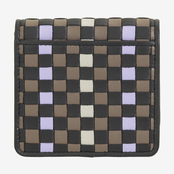 DUDU Portafoglio Piccolo Donna Pelle Intrecciata – Elegante e Compatto con Scomparti per Carte, Tessere, Banconote e Monete – Design Raffinato
