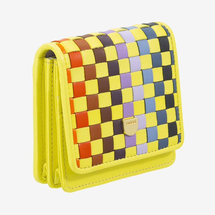 DUDU Portafoglio Piccolo Donna Pelle Intrecciata – Elegante e Compatto con Scomparti per Carte, Tessere, Banconote e Monete – Design Raffinato