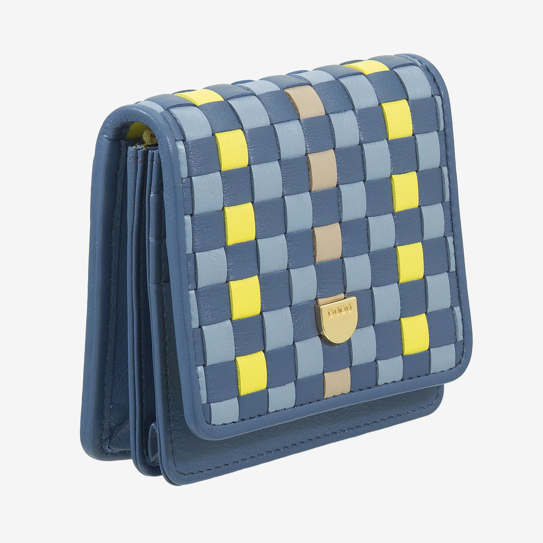 Cartera Pequeña de Mujer DUDU en Piel Trenzada - Elegante y Compacta con Compartimentos para Tarjetas, Tarjetas, Billetes y Monedas - Diseño Refinado