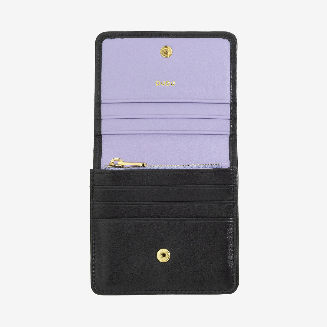 DUDU Portafoglio Piccolo Donna Pelle Intrecciata – Elegante e Compatto con Scomparti per Carte, Tessere, Banconote e Monete – Design Raffinato
