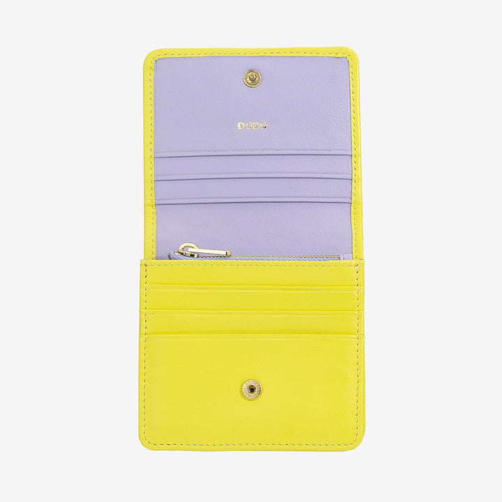 DUDU Portafoglio Piccolo Donna Pelle Intrecciata – Elegante e Compatto con Scomparti per Carte, Tessere, Banconote e Monete – Design Raffinato