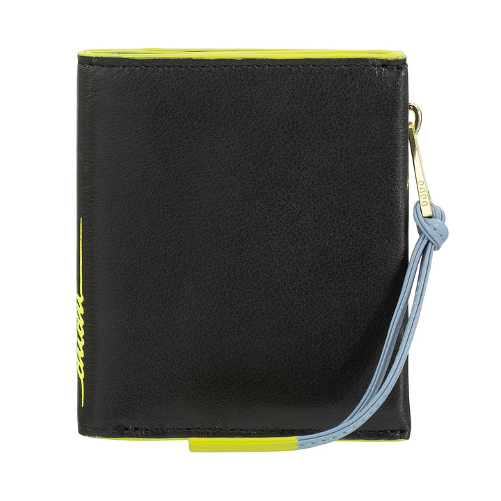 DUDU Portafoglio Donna Piccolo in Pelle con Zip - Portafogli Compatto Slim con Porta Carte Tessere, Tasca Portamonete con Cerniera e Banconote