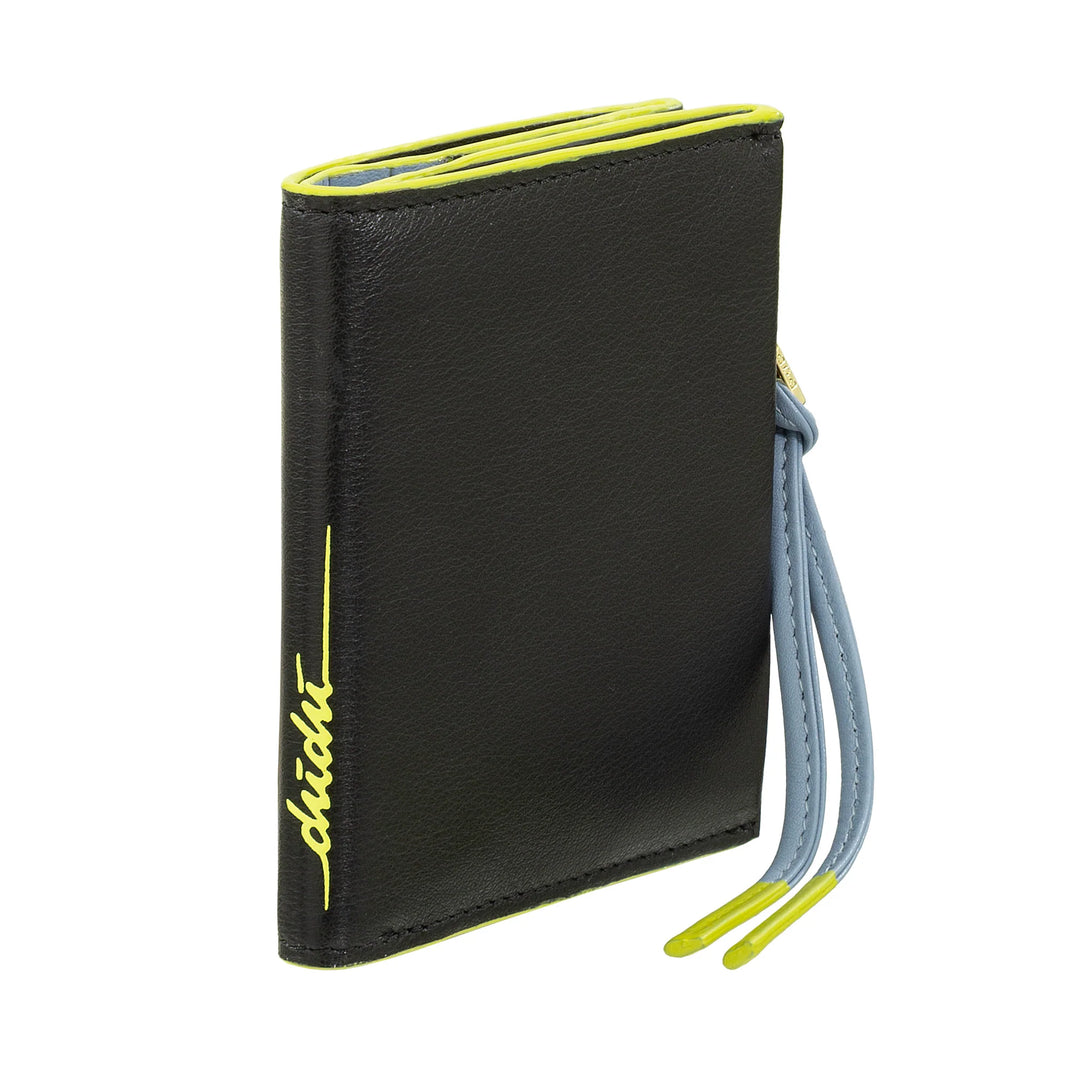 DUDU Portafoglio Donna Piccolo in Pelle con Zip - Portafogli Compatto Slim con Porta Carte Tessere, Tasca Portamonete con Cerniera e Banconote