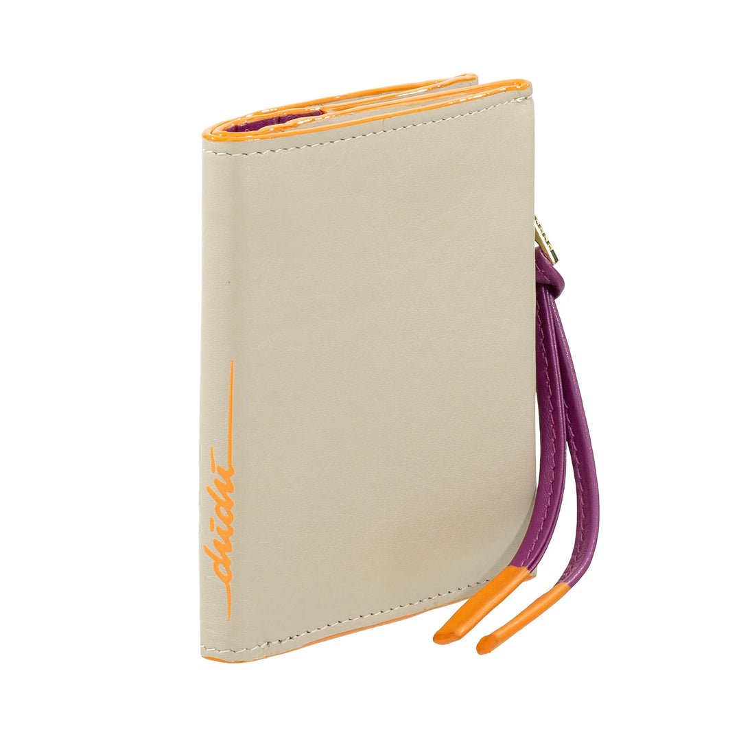 DUDU Cartera pequeña de piel para mujer con cremallera - Cartera delgada y compacta con tarjetero, monedero con cremallera y billetes