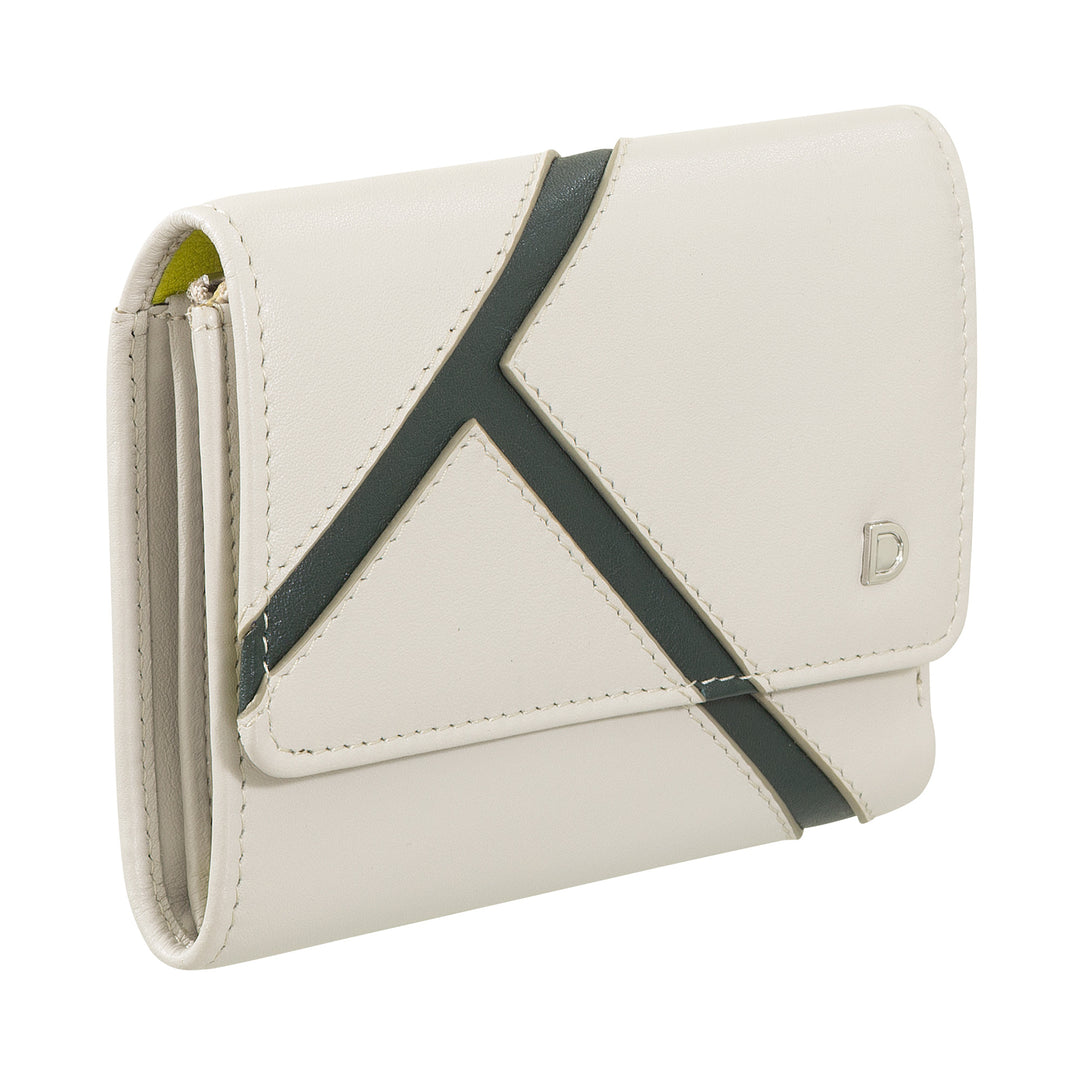 DUDU Petit portefeuille en cuir pour femme inspiré du tennis - Compact avec porte-cartes de crédit, porte-monnaie avec fermeture éclair et espèces