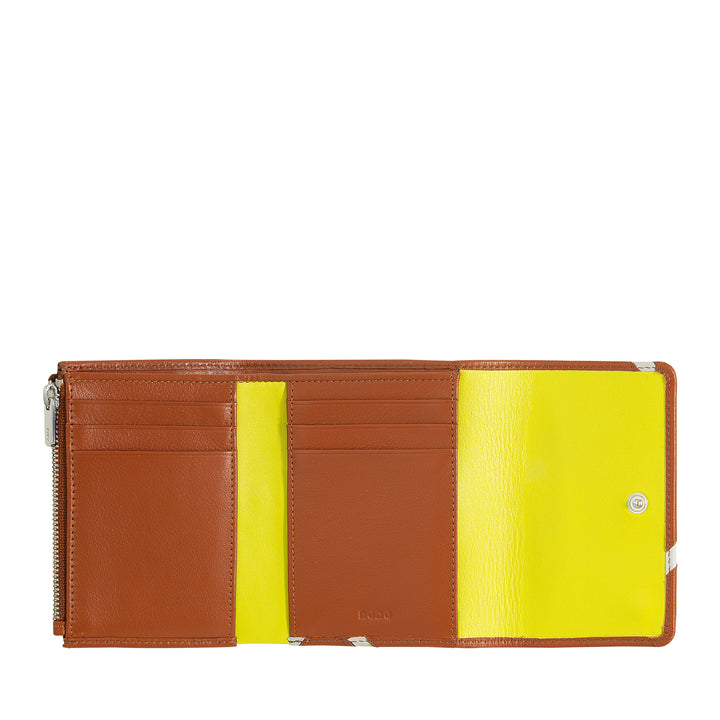 DUDU Petit portefeuille en cuir pour femme inspiré du tennis - Compact avec porte-cartes de crédit, porte-monnaie avec fermeture éclair et espèces