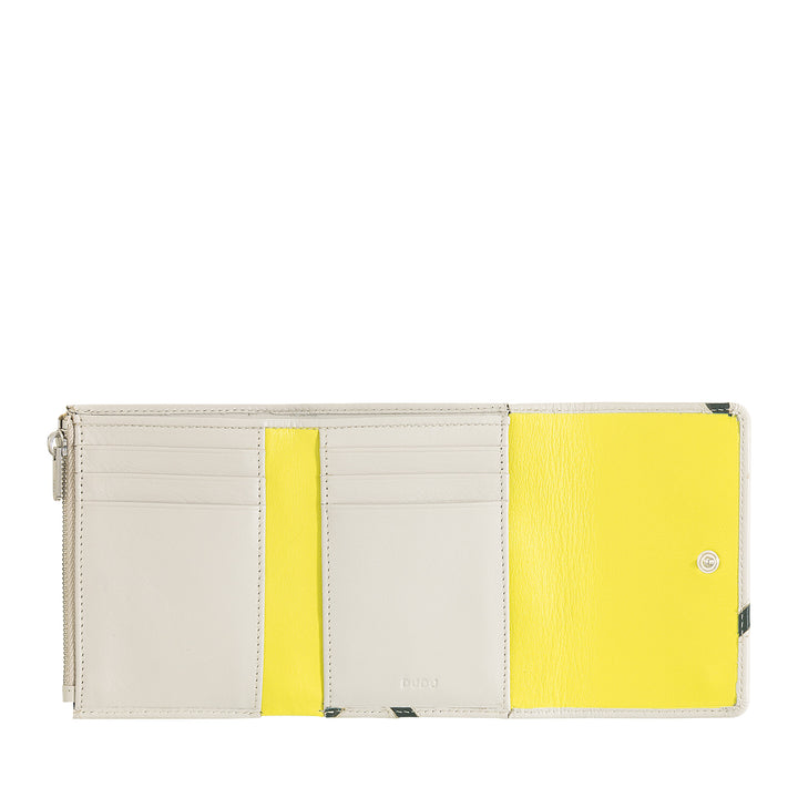 DUDU Petit portefeuille en cuir pour femme inspiré du tennis - Compact avec porte-cartes de crédit, porte-monnaie avec fermeture éclair et espèces