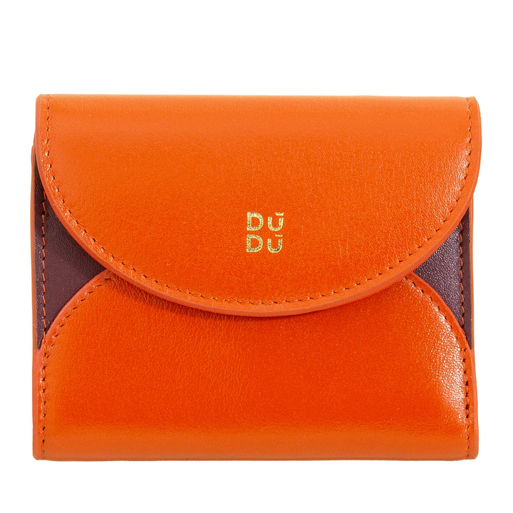 DUDU Cartera de mujer pequeña y compacta de piel con tarjetero y monedero - Carteras de mujer de piel auténtica elegantes y espaciosas