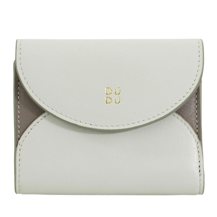 DUDU Petit portefeuille compact en cuir pour femme avec porte-cartes et porte-monnaie – Portefeuilles élégants et spacieux en cuir véritable pour femme