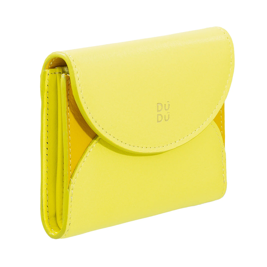 DUDU Portafoglio Donna Piccolo in Pelle Compatto con Porta Carte e Portamonete – Portafogli Donna Vera Pelle Elegante e Capiente