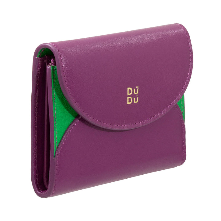 DUDU Petit portefeuille compact en cuir pour femme avec porte-cartes et porte-monnaie – Portefeuilles élégants et spacieux en cuir véritable pour femme