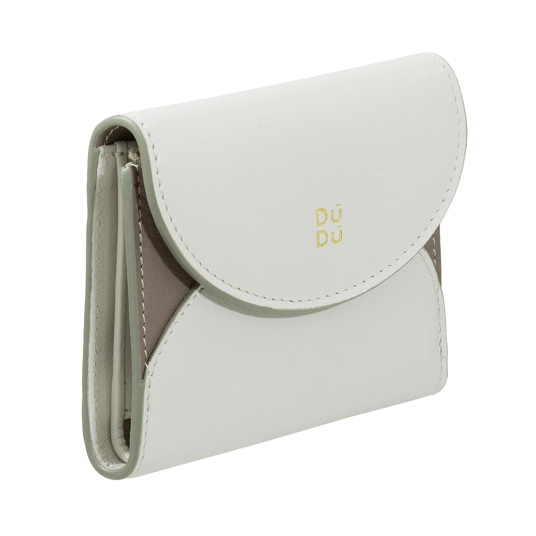 DUDU Petit portefeuille compact en cuir pour femme avec porte-cartes et porte-monnaie – Portefeuilles élégants et spacieux en cuir véritable pour femme