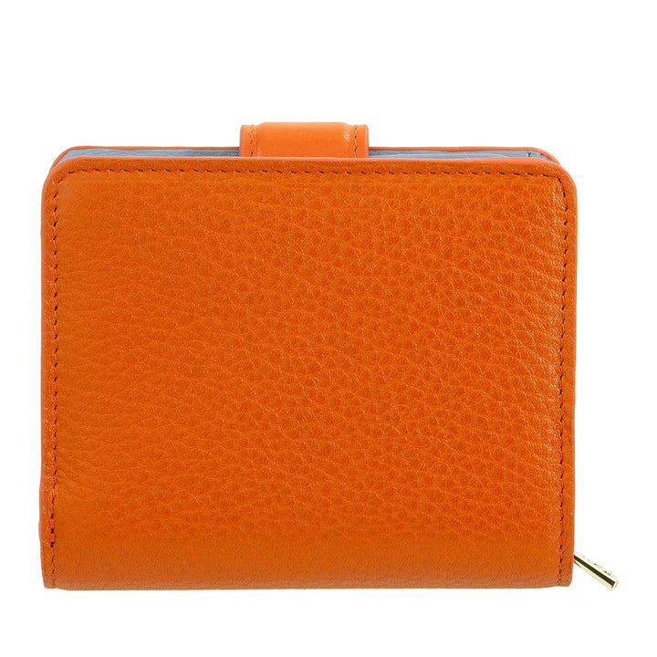 DUDU Petit portefeuille en cuir pour femme avec porte-monnaie à fermeture éclair – Portefeuille compact avec fermeture à bouton, porte-billets, porte-cartes