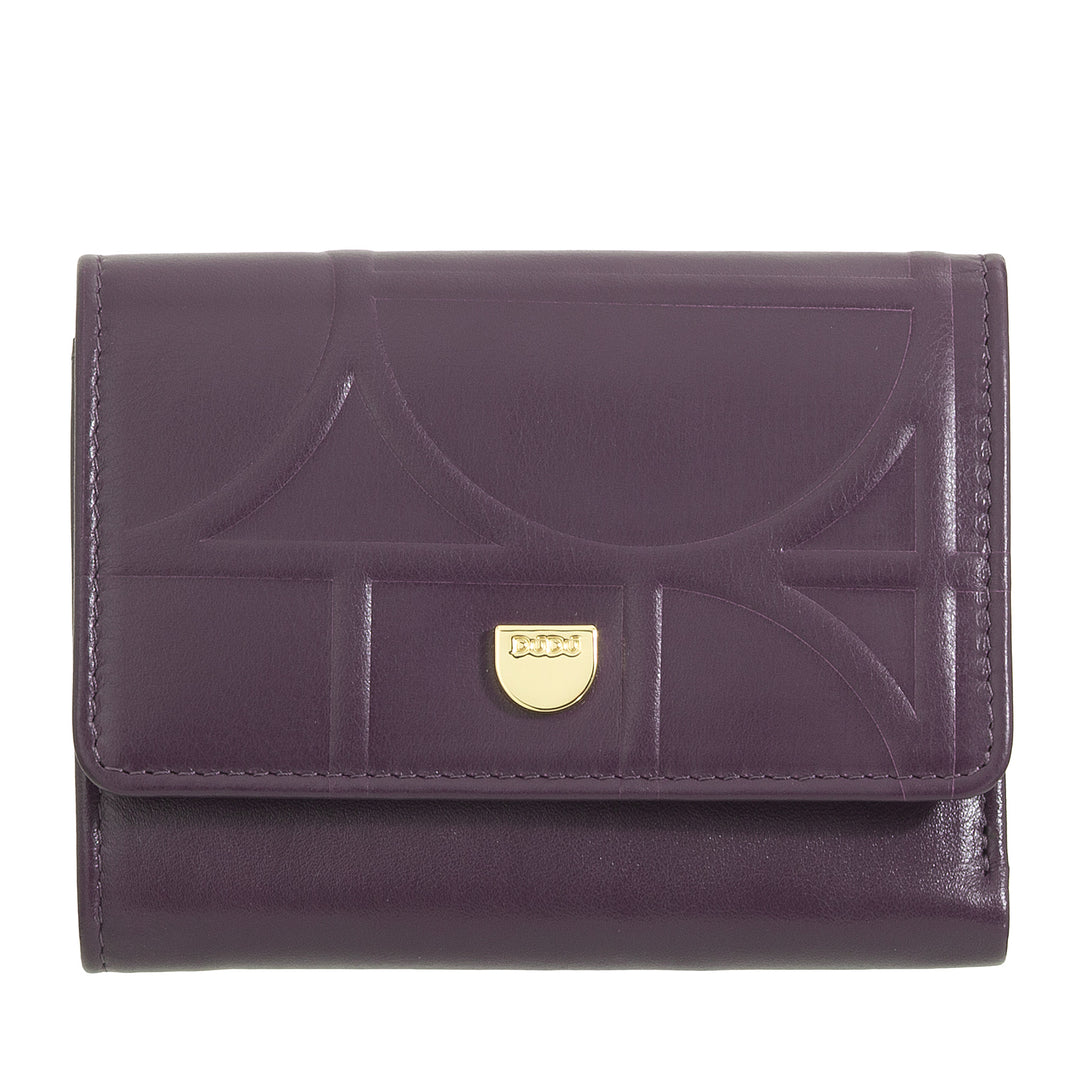 DUDU Petit portefeuille RFID pour femme en cuir véritable imprimé, portefeuilles avec poche zippée – Élégant, compact pour le sac à main, parfait pour les cartes et les pièces de monnaie