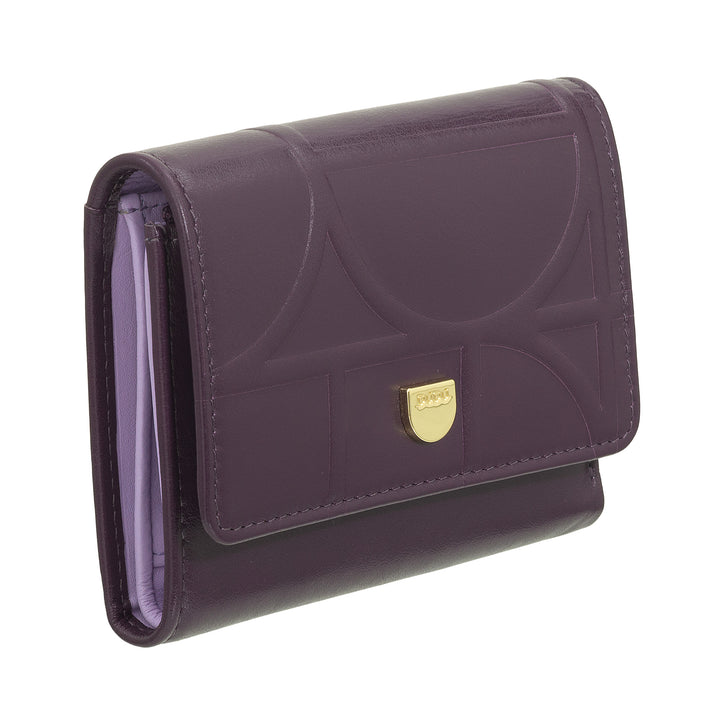 DUDU Petit portefeuille RFID pour femme en cuir véritable imprimé, portefeuilles avec poche zippée – Élégant, compact pour le sac à main, parfait pour les cartes et les pièces de monnaie