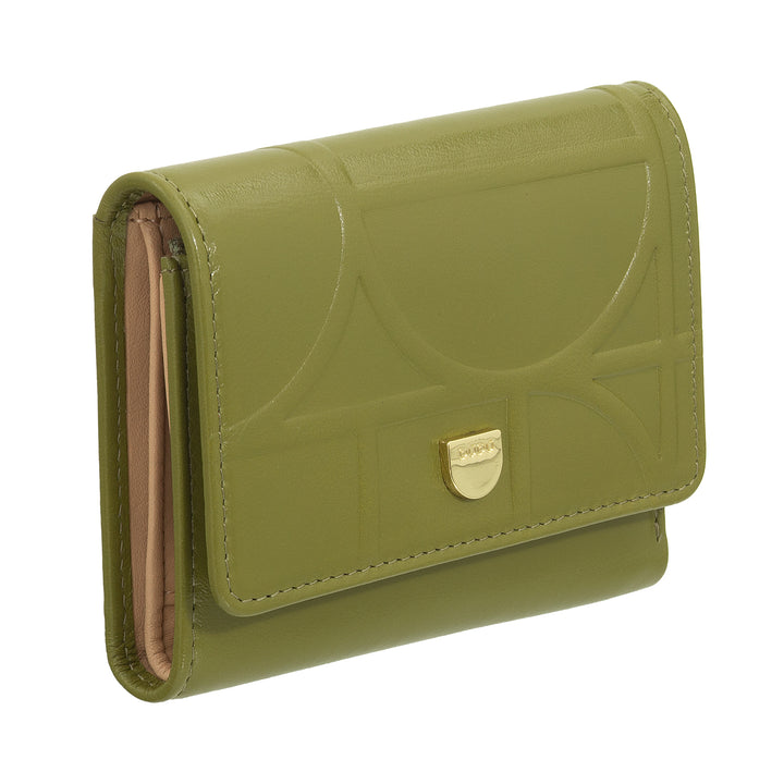 DUDU Petit portefeuille RFID pour femme en cuir véritable imprimé, portefeuilles avec poche zippée – Élégant, compact pour le sac à main, parfait pour les cartes et les pièces de monnaie
