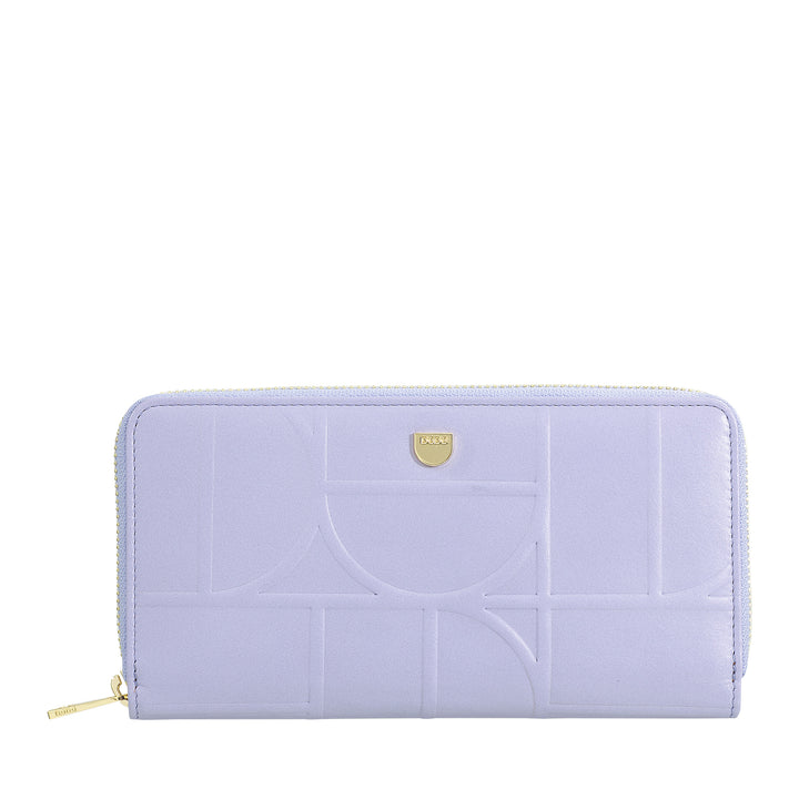 DUDU Grand Portefeuille Femme avec Fermeture Éclair RFID en Cuir Nappa Imprimé, Portefeuilles Zippés avec 14 Poches pour Cartes de Crédit et Porte-Monnaie
