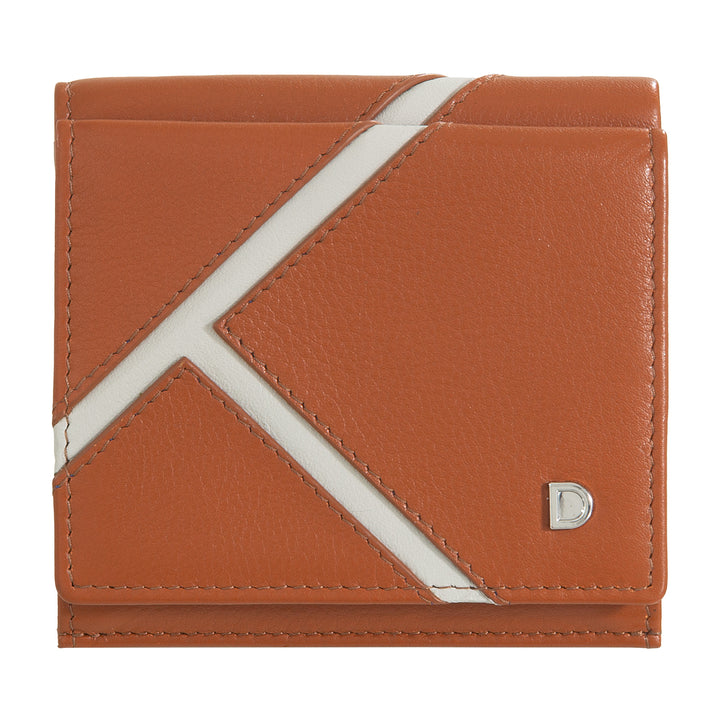 DUDU Portefeuille Unisexe en Cuir Véritable - À Deux Volets avec Fermeture à Bouton et Porte-Monnaie Externe - Design Inspiré des Tournois de Court de Tennis