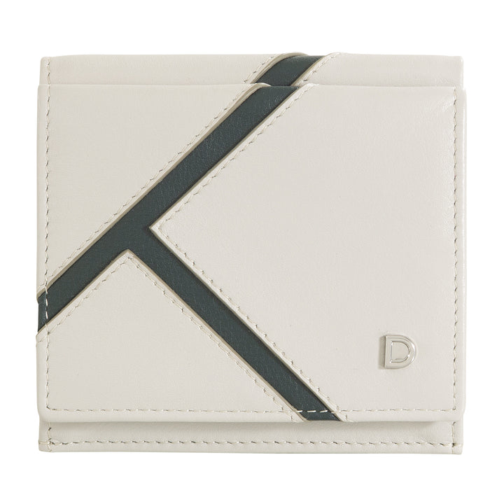 DUDU Portefeuille Unisexe en Cuir Véritable - À Deux Volets avec Fermeture à Bouton et Porte-Monnaie Externe - Design Inspiré des Tournois de Court de Tennis