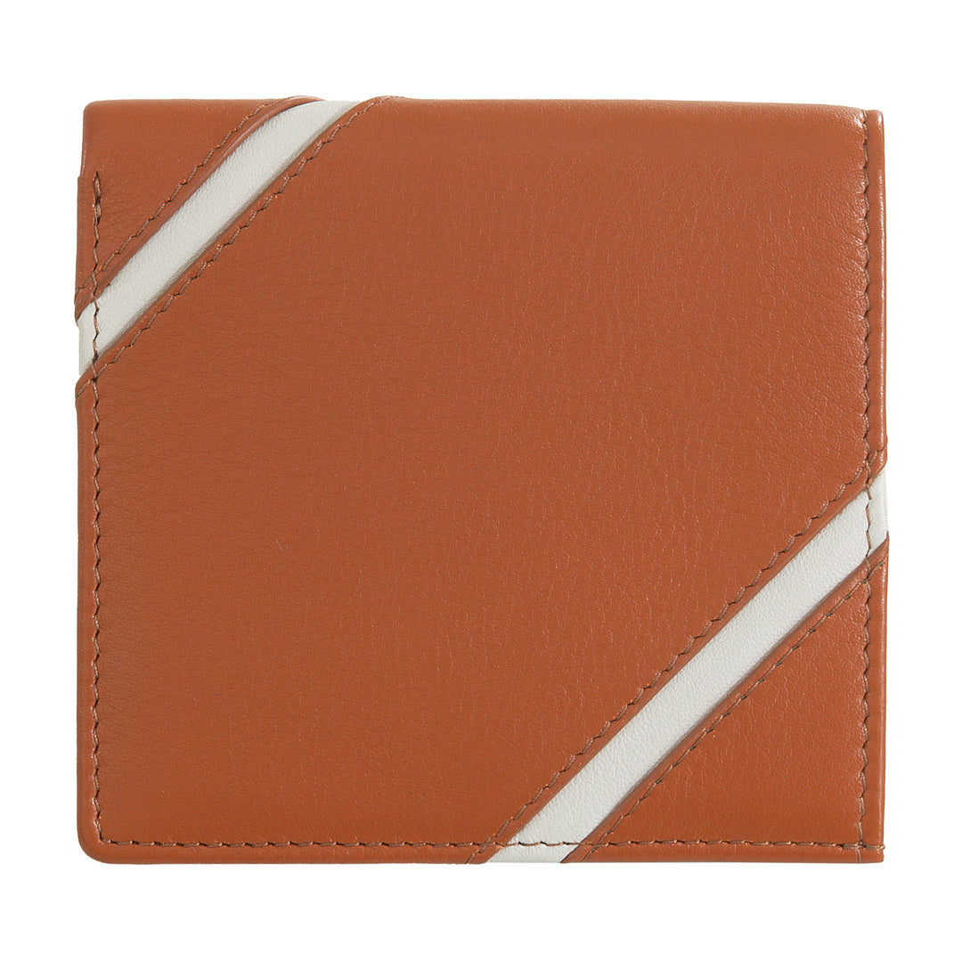 DUDU Portefeuille Unisexe en Cuir Véritable - À Deux Volets avec Fermeture à Bouton et Porte-Monnaie Externe - Design Inspiré des Tournois de Court de Tennis