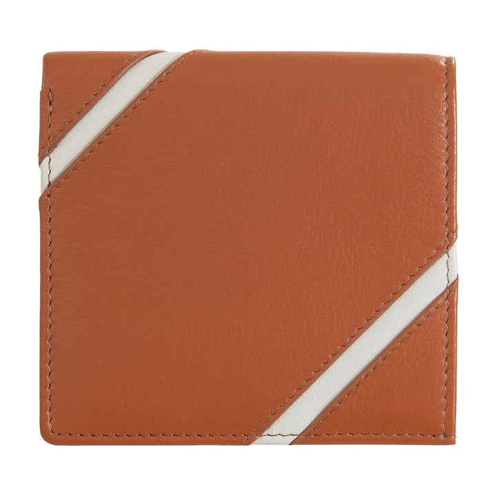 DUDU Portefeuille Unisexe en Cuir Véritable - À Deux Volets avec Fermeture à Bouton et Porte-Monnaie Externe - Design Inspiré des Tournois de Court de Tennis