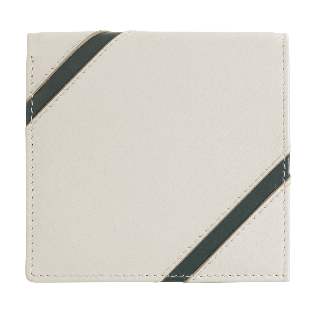 DUDU Portefeuille Unisexe en Cuir Véritable - À Deux Volets avec Fermeture à Bouton et Porte-Monnaie Externe - Design Inspiré des Tournois de Court de Tennis