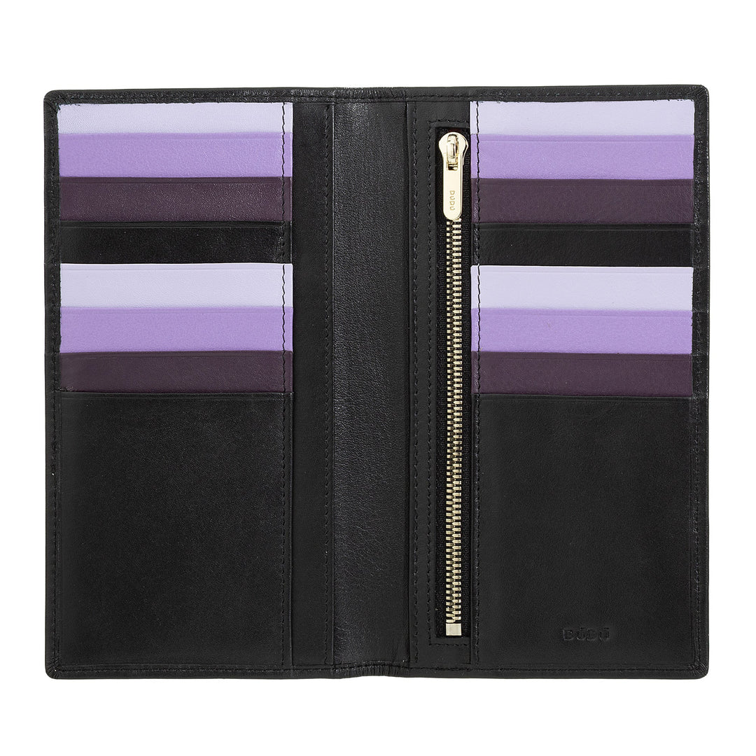 DUDU Portafoglio Donna Anti RFID in Pelle Colorato Grande con 16 Tasche Porta Carte di credito Tessere