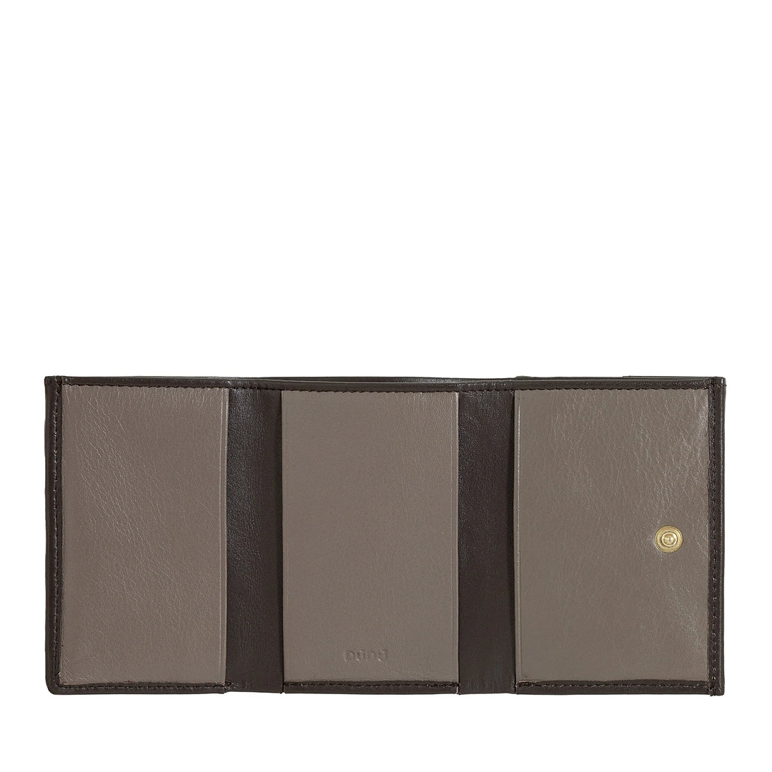 DUDU Petit portefeuille en cuir tressé pour femme avec porte-monnaie – Portefeuille élégant et compact en cuir tressé avec porte-cartes
