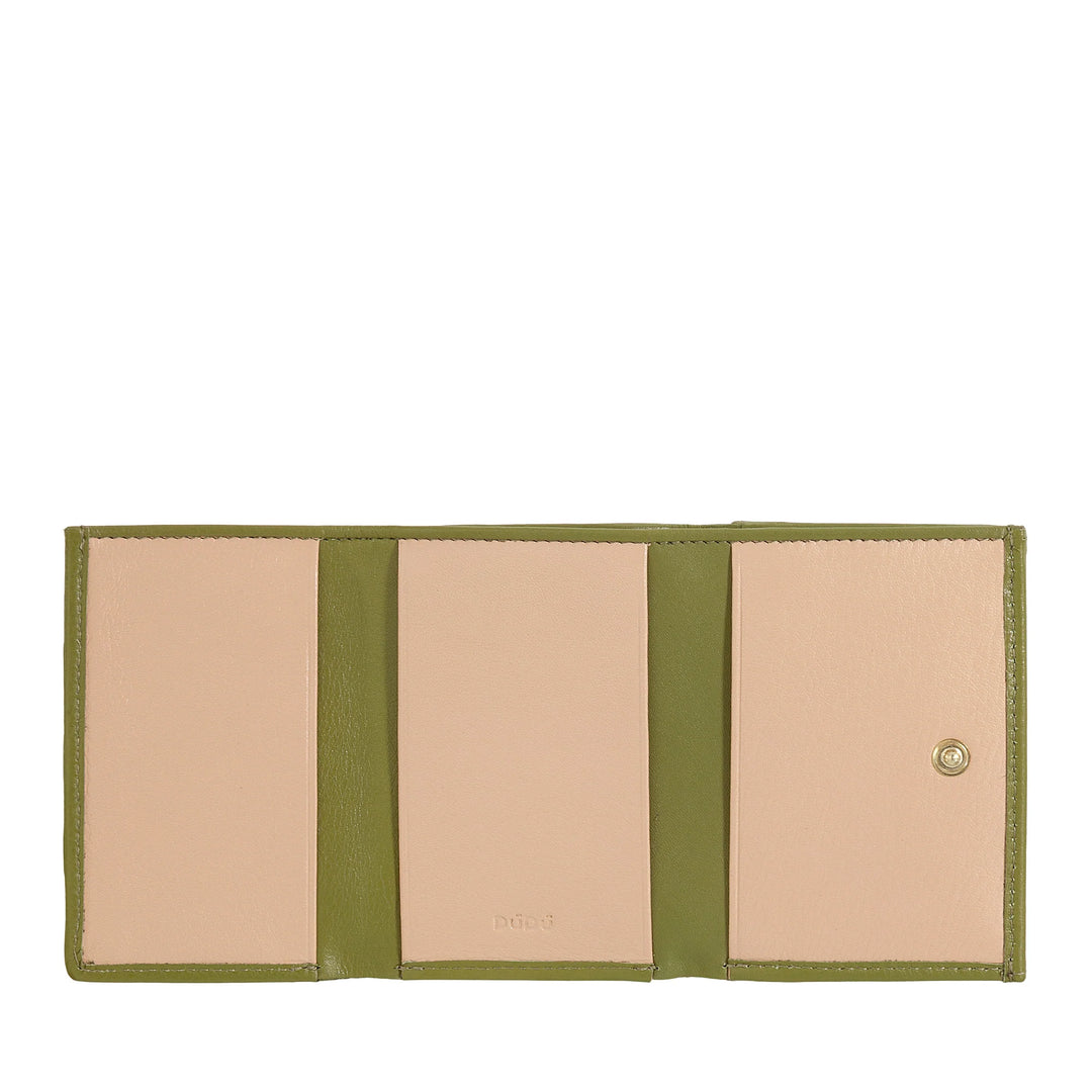 DUDU Petit portefeuille en cuir tressé pour femme avec porte-monnaie – Portefeuille élégant et compact en cuir tressé avec porte-cartes