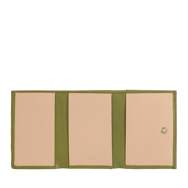 DUDU Petit portefeuille en cuir tressé pour femme avec porte-monnaie – Portefeuille élégant et compact en cuir tressé avec porte-cartes