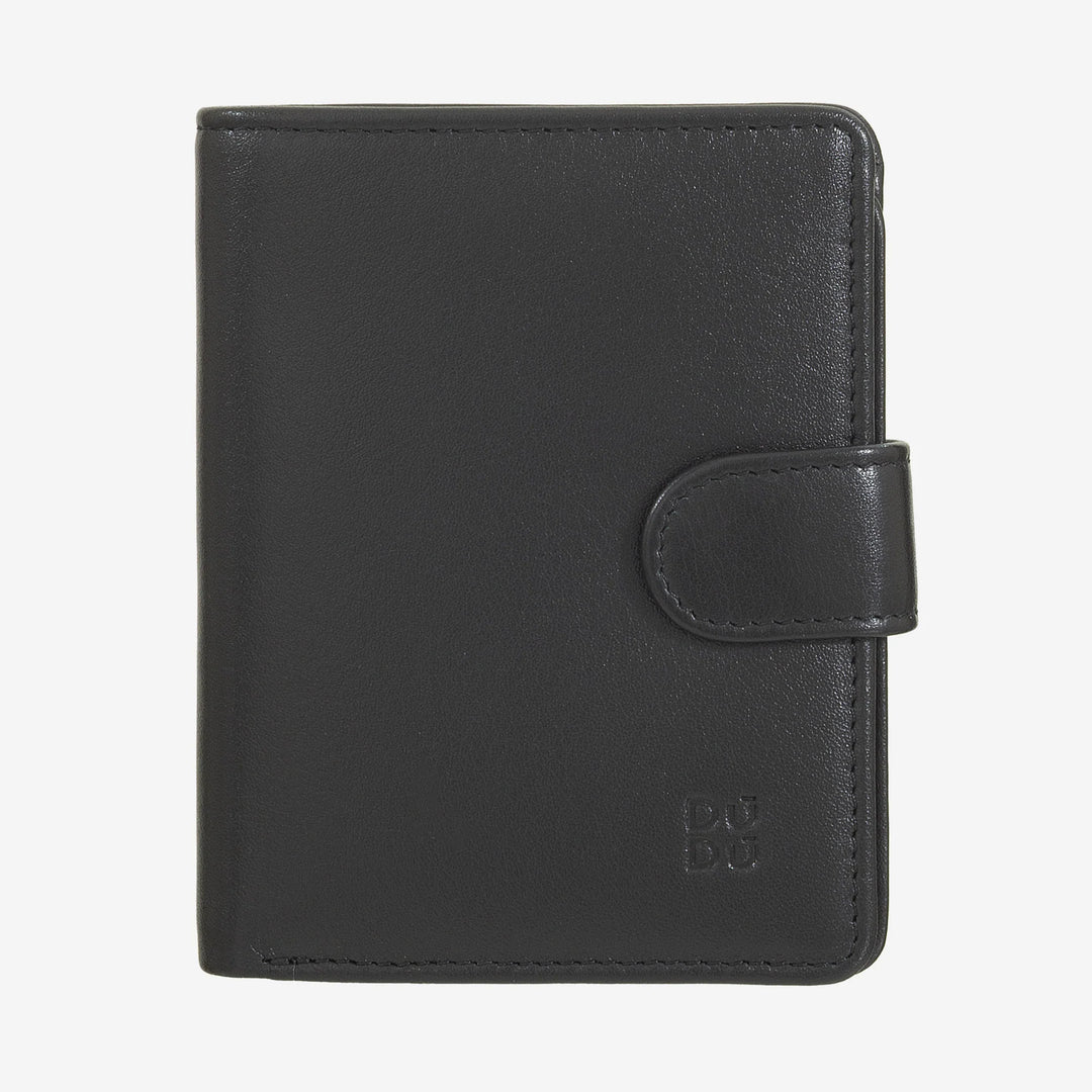 DUDU Cartera Mujer en Piel Auténtica Tarjetero Pequeño de Piel RFID con Cremallera Monedero Billetes, Cierre Externo