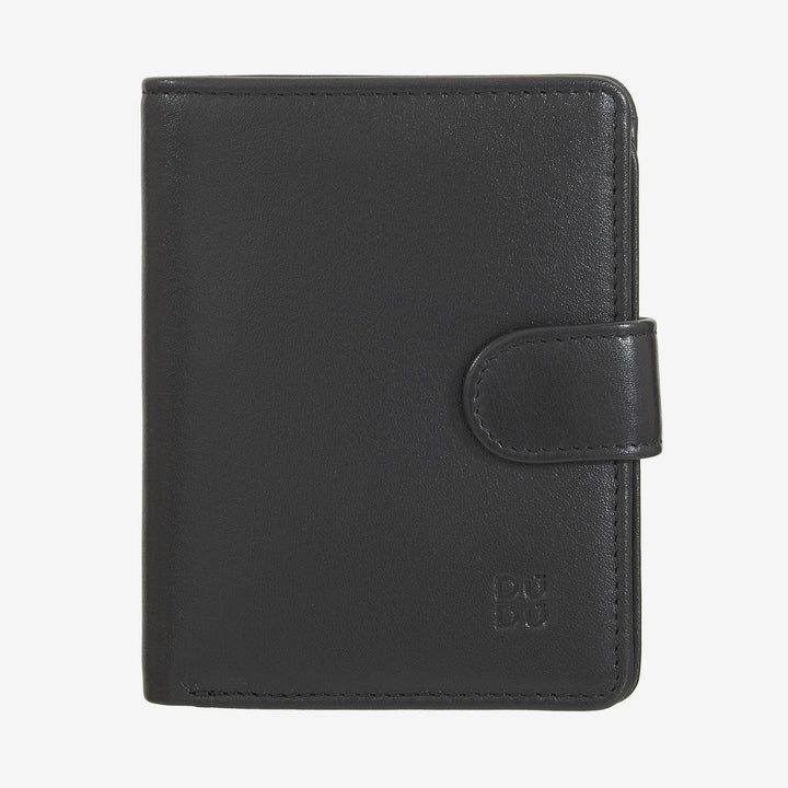 DUDU Cartera Mujer en Piel Auténtica Tarjetero Pequeño de Piel RFID con Cremallera Monedero Billetes, Cierre Externo