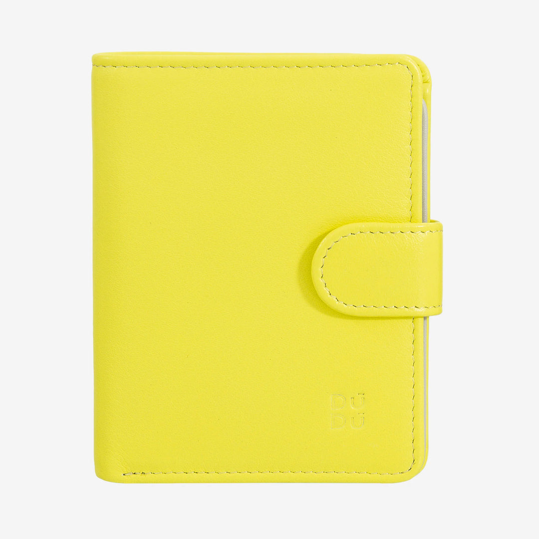 DUDU Portafoglio Donna in Pelle Vera Piccolo Portacarte in Pelle RFID con Cerniera Portamonete Banconote, Chiusura Esterna