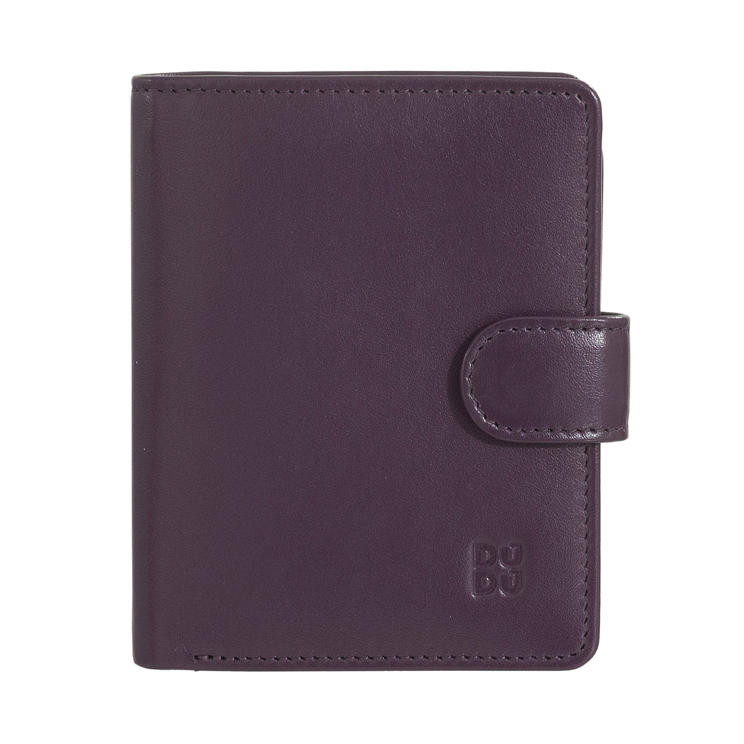 Dudu dames portemonnee in Vera Little Leather Leather RFID -leer met Crescete scharnierdeur banknoten, externe sluiting