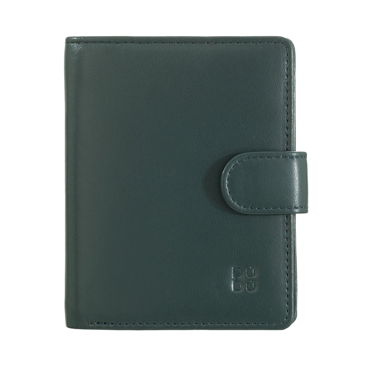DUDU Cartera Mujer en Piel Auténtica Tarjetero Pequeño de Piel RFID con Cremallera Monedero Billetes, Cierre Externo