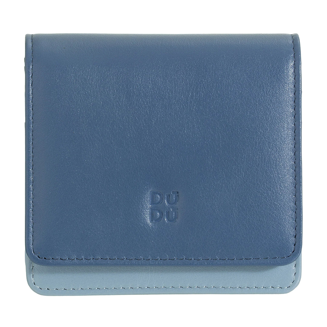 DUDU Cartera de Mujer Pequeña Ultra Compacta Colorida de Piel Blindada RFID con Cremallera Interna y 8 Tarjeteros