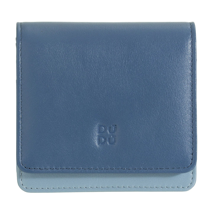 DUDU Cartera de Mujer Pequeña Ultra Compacta Colorida de Piel Blindada RFID con Cremallera Interna y 8 Tarjeteros