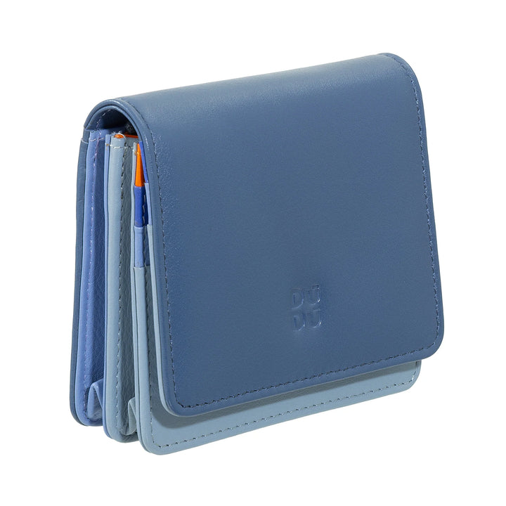 DUDU Cartera de Mujer Pequeña Ultra Compacta Colorida de Piel Blindada RFID con Cremallera Interna y 8 Tarjeteros