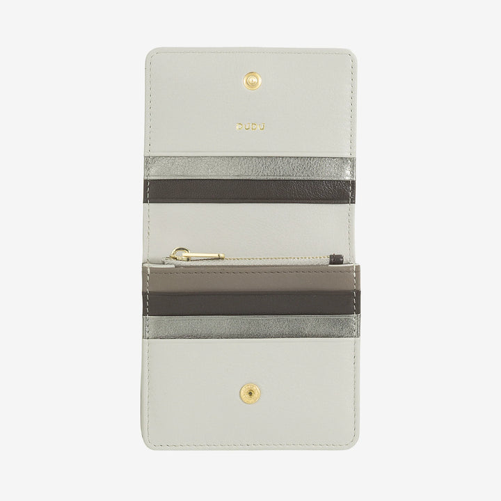 DUDU Cartera de Mujer Pequeña Ultra Compacta Colorida de Piel Blindada RFID con Cremallera Interna y 8 Tarjeteros