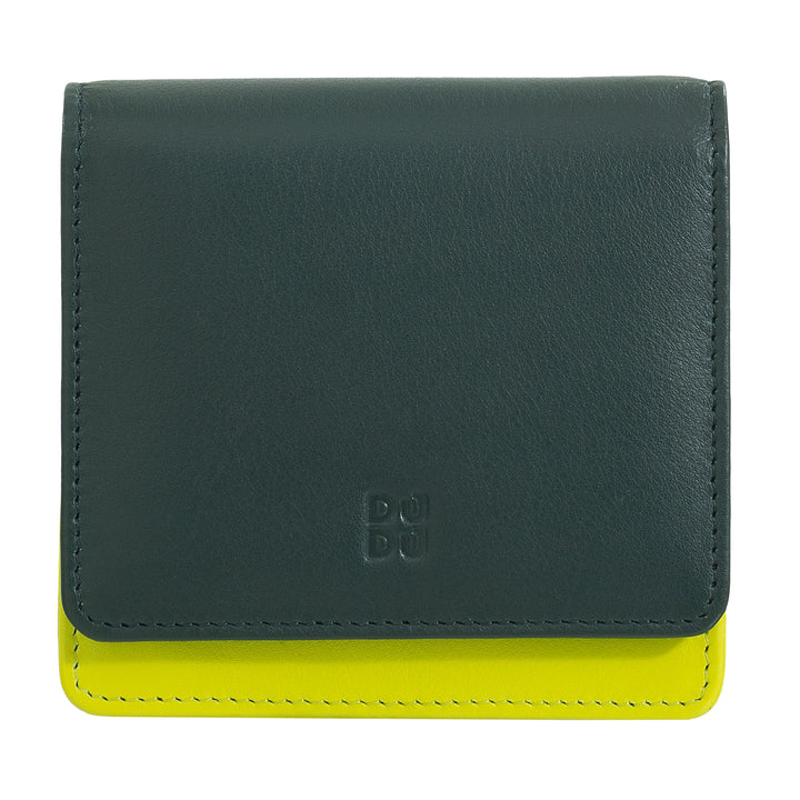 DuDu Small Women's Wallet in Skop Leather Ultra Compact Colored RFID med interne lynlås og 8 kortkortindehavere