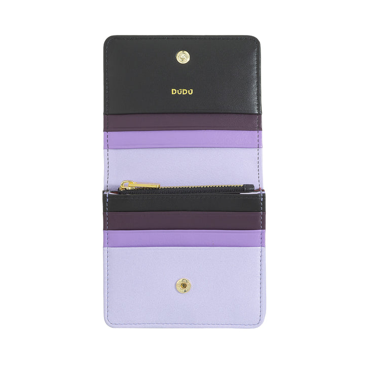 Dudu Women's Women Willet in Skop Legant Rfid Ultra Compact Colorful RFID con cremallera interna y 8 tarjetas de tarjeta