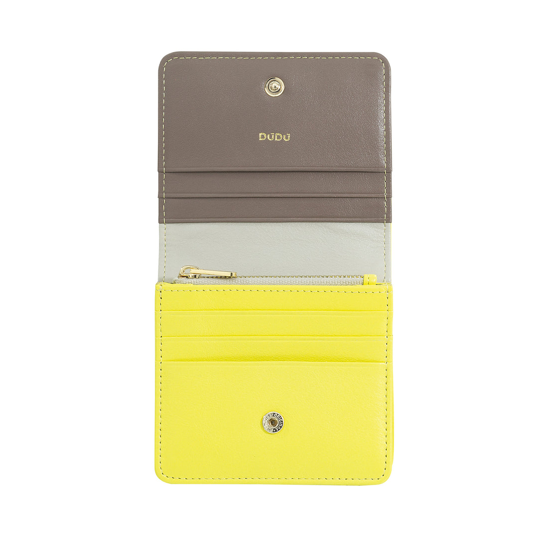 Skop의 Dudu Women 's Women 지갑 Skop Legant RFID Ultra Compact Colorful RFID 내부 지퍼 및 8 개의 카드 카드 소지자 8 개