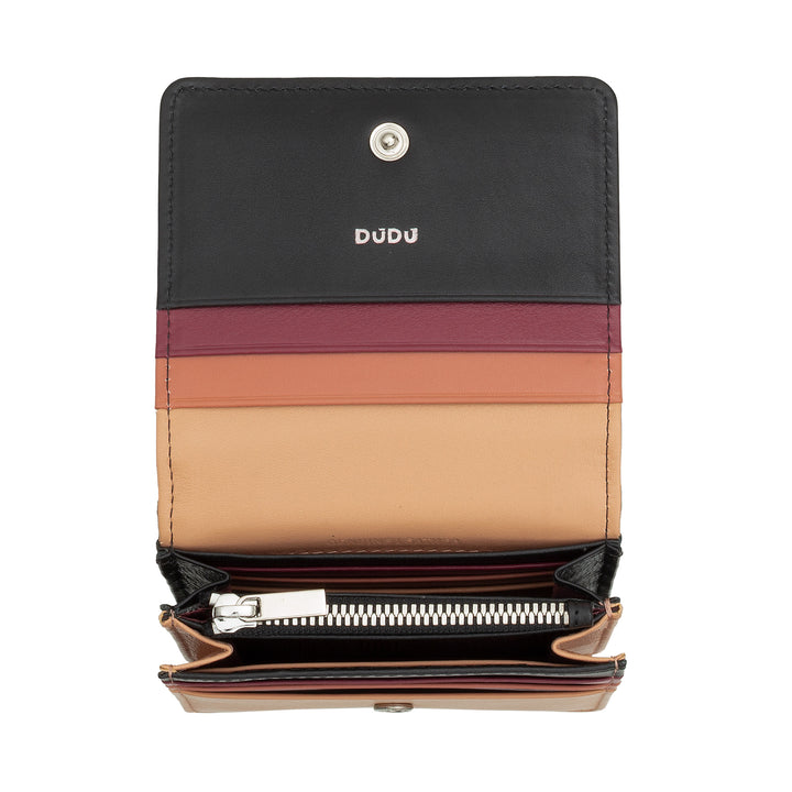 DUDU Small Ultra Compact Colorful RFID Shielded Leather Women&